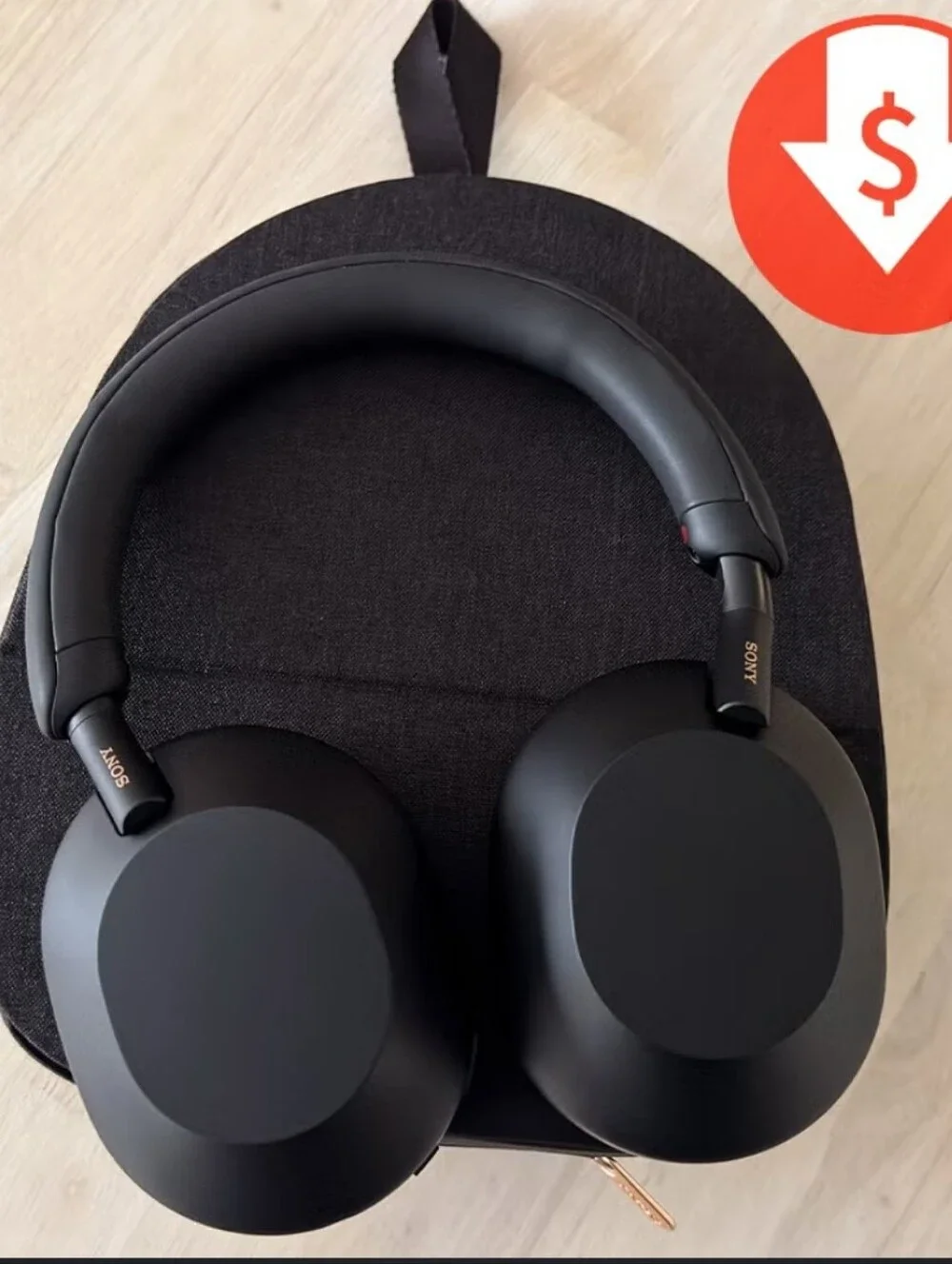 Sony Matte Black Wireless Over-Ear Noise-Cancelling Headphones